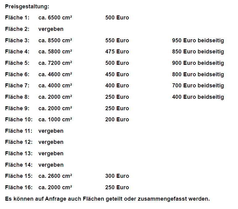 Preise jeweils für ein Jahr
